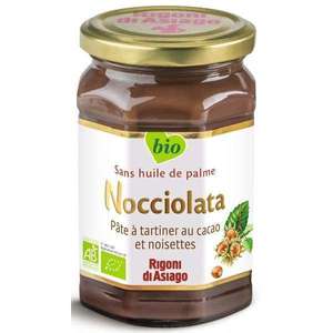 Pot de 270g de pâte à tartiner au cacao et aux noisettes Nocciolata Rigoni di Asiago bio sans huile de palme (270g)