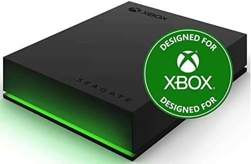 Disque dur externe portable Seagate Game Drive pour Xbox - 4 To, USB 3.2 Gen 1, noir avec barre LED verte intégrée
