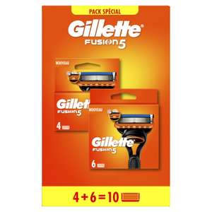 Pack de 10 lames de rasoir Gillette Fusion 5 (via 30,86€ sur la carte fidélité et ODR 13,12€)