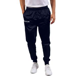 Pantalon de Jogging Homme Noir - Coupe droite - Taille élastiquée - 2  poches - Sport Running Fitness Montagne