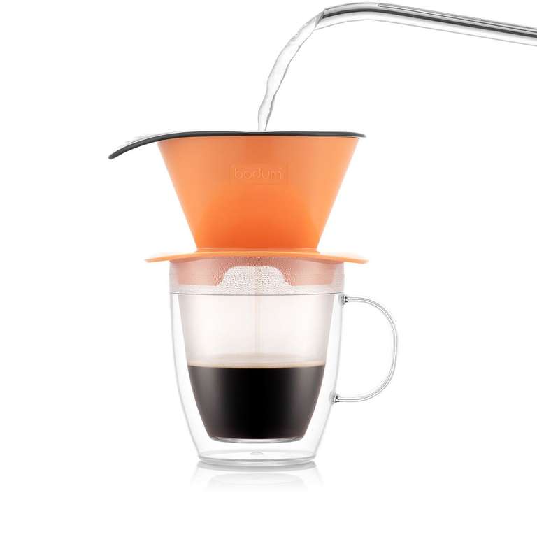 Bodum - POUR OVER: Set filtre à café individuel et mug isotherme en  plastique double paroi, 0.3 l 0.3 L