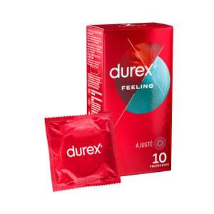 Durex Feeling Ajusté - 10 Préservatifs Ultra Fins et Lubrifiés - Taille Ajustée ("Prévoyez et Économisez")