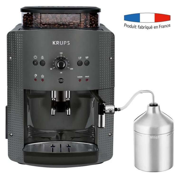 Machine à café automatique avec broyeur à grains Krups YY4451FD Essential - 1450W, 15 bars, Mousseur à lait