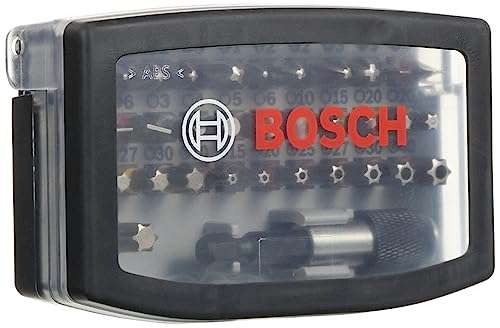 Coffret de 32 embouts de vissage Bosch Professional Extra Hard (PH, PZ, T, TH, S, HEX-Bit) - pour perforateurs et visseuses