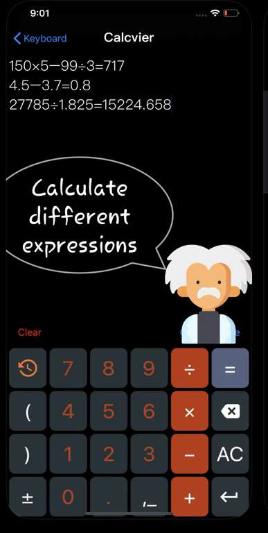 Application Calcvier - Keyboard Calculator gratuite sur iOS