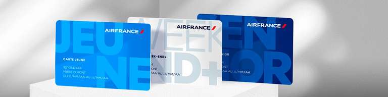 Sélection de Cartes Air France Jeune, Week-end+ ou Senior