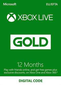 Abonnement Xbox Live Gold 12 mois (Dématérialisé)