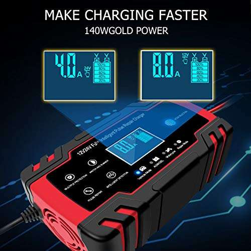 Chargeur de batterie auto Husgw 8-100AH - 12V/24V 8A (Vendeur tiers)