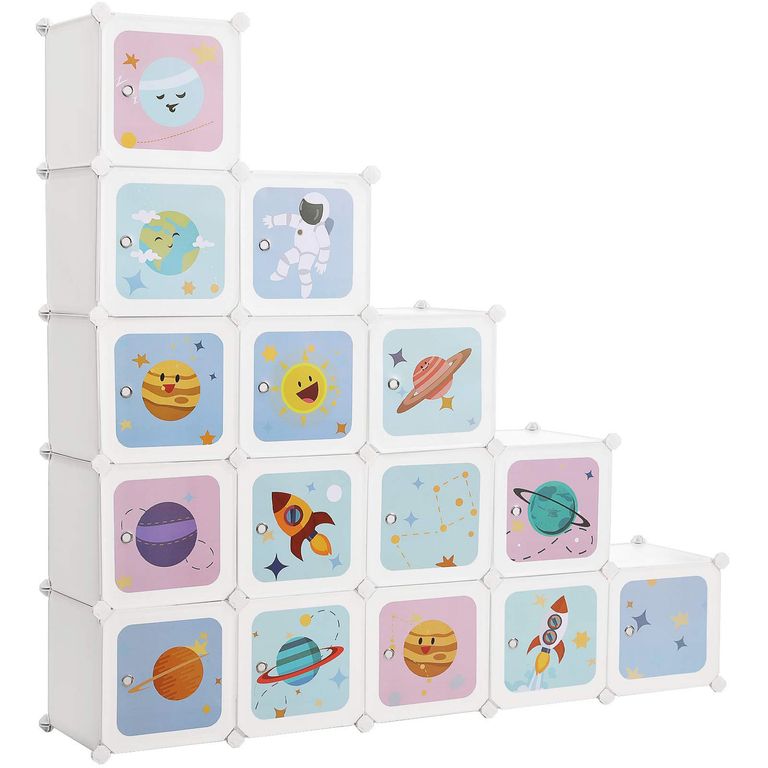 Meuble de rangement pour enfant Songmics 15 cubes - modulables avec portes 153 x 31 x 153 cm — promo Tech