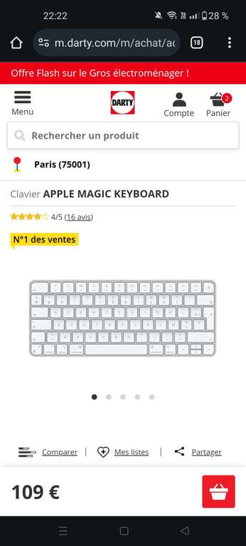 Souris sans fil Apple Magic Mouse + Clavier Apple Magic Keyboard