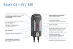 Chargeur de Batterie Intelligent et Automatique Bosch C3 - 6V/12 V / 3.8 A