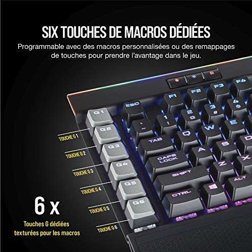 Corsair k70 rgb mk.2 clavier usb qwertz allemand noir - Conforama