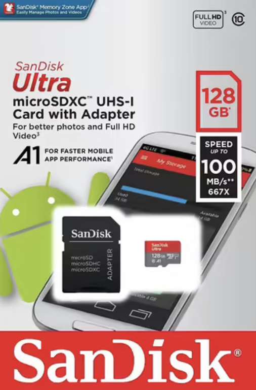 Carte mémoire micro SDXC SanDisk Ultra - 128 Go