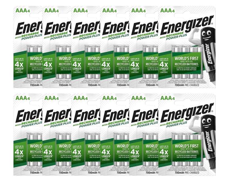 Lot de 48 piles rechargeables AAA NiMH Energizer Power Plus - 700 mAh