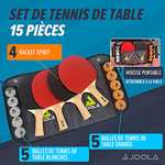 Set de tennis de table family Joola (4 raquettes, 10 balles et sac de transport)