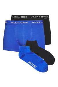 Pack 2 boxers et 2 paires de chaussettes - Bleu et noir, Tailles M à XL