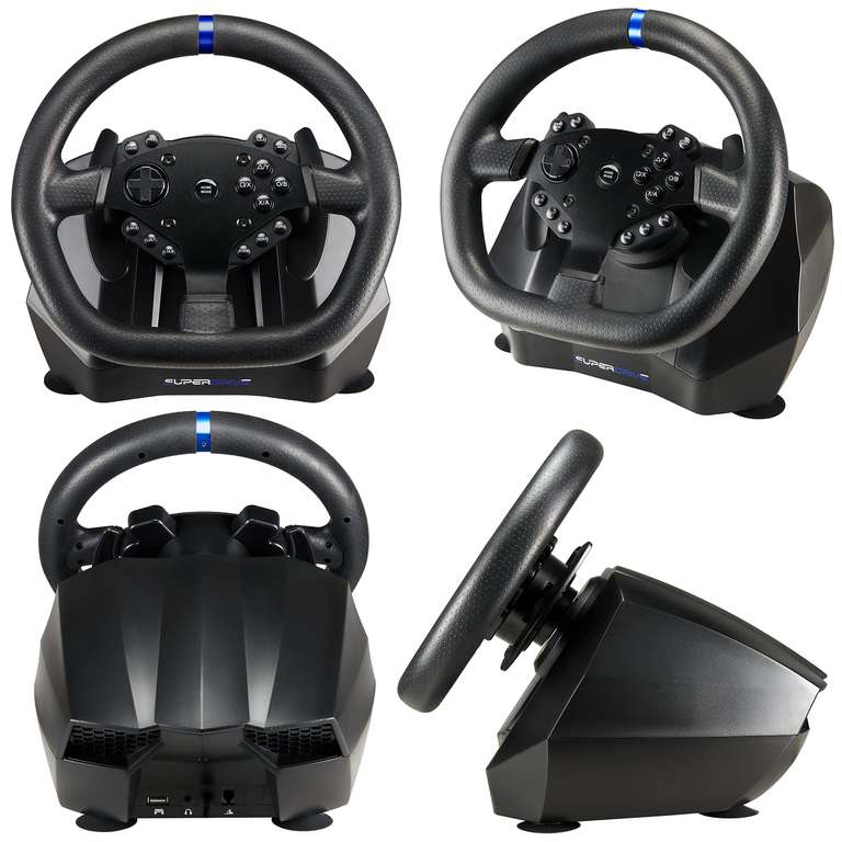 Volant de course Subsonic Superdrive SV950 avec pédalier et palettes de vitesses Xbox Serie X/S, PS4, Xbox One, PC