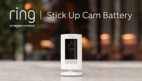 Caméra de surveillance extérieure sans fil Ring (Stick Up Cam) - Détection de mouvements, fonctionne avec Alexa