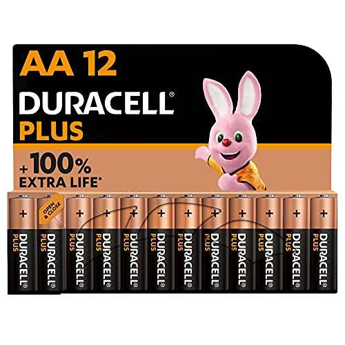 Lot de 12 Piles alcalines AA Duracell Plus MN1500 - 1.5V, LR6