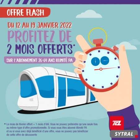 [26-64 ans] 1 mois d'abonnement aux transports TCL + carte Técély offerts (boutique.tcl.fr) - Lyon (69)