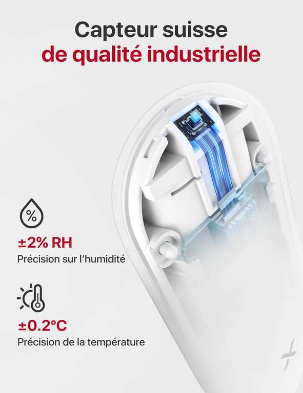 Capteurs De Température Et D'humidité WiFi - 4 Pièces Pour Intérieur Et Extérieur