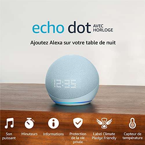 Echo Dot-Assistant vocal Alexa, haut-parleur intelligent Bluetooth, horloge,  4 génération, 3 - AliExpress