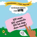 Distribution gratuite de 100 wraps, hot dogs et sandwichs vegans + 500 crêpes vegan salées & sucrées - Paris (75), Montreuil (93)