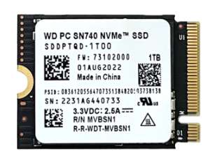 SSD interne M.2 NVMe 2230 Western Digital SN740 - 1 To (compatible Steam Deck)