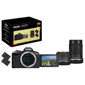 Pack Appareil photo hybride Canon EOS R50 Noir + RF-S 18-45mm f/4.5-6.3 IS STM + RF-S 55-210mm f/5-7.1 IS STM + 2ème batterie + Chargeur