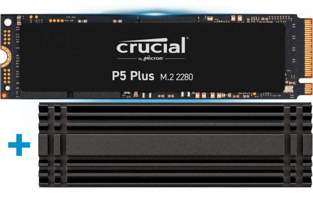 SSD interne M.2 NVMe Crucial P5 Plus (CT1000P5PSSD8) - 1 To, avec dissipateur thermique, compatible PS5