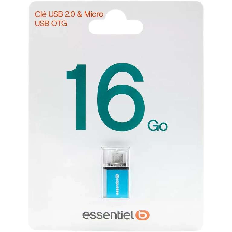 Clé micro USB Essentiel B - 16Go (Via retrait magasin)