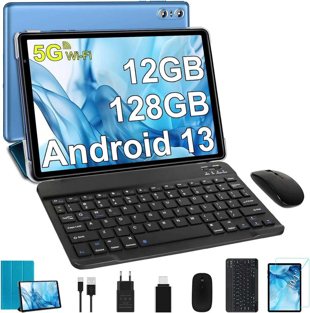 Tablette Android 13, Tablette Tactile 10.6 Pouces 8 Go RAM 64 Go