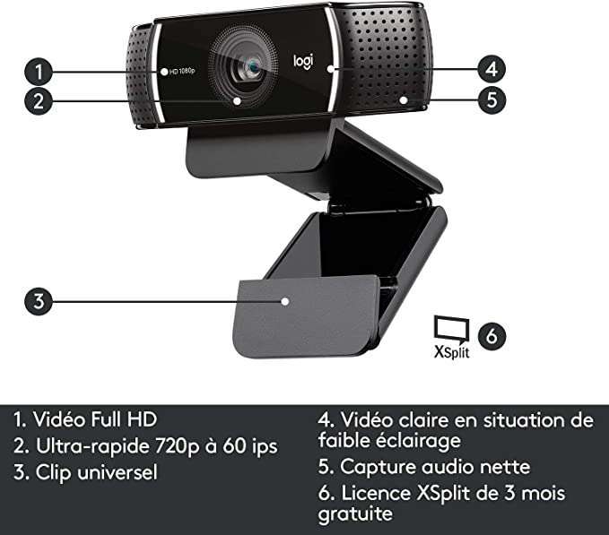 Webcam Logitech C922 Pro Stream (Retrait magasin)