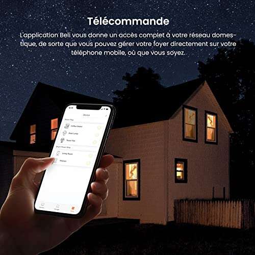 Prise connectée Wi-Fi Tenda Beli SP9 - avec mesure de consommation, contrôle à distance, compatible avec Amazon Alexa / Google Home