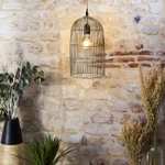 Luminaire suspension cage haute filaire Home Deco Factory - Métal, Mordore Mat