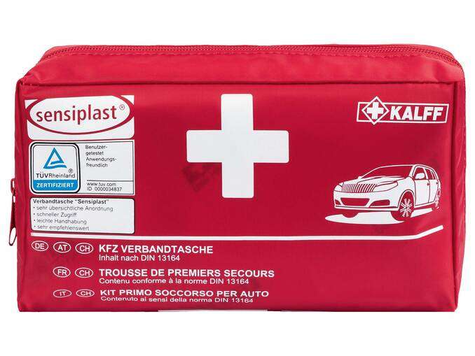 Trousse de premiers secours Sensiplast pour voiture (44 pièces)