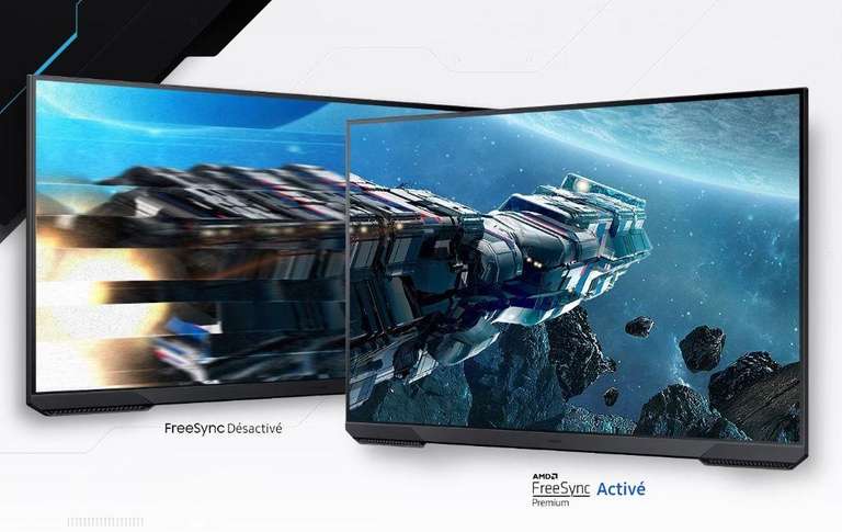 Ecran PC 32" Samsung Odyssey G5 G55C - 2560x1440, 165Hz, 1ms, HR10 (+11€ en RP) - Vendeur Carrefour