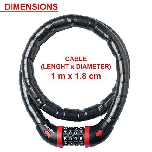 Cable antivol Vélo MASTER LOCK - 1 m, 8226EURDPRO