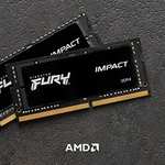 Kit mémoire Ram DDR4 Sodimm Kingston Fury Impact 64 Go (2x32 Go) - 3200MHz, CL20