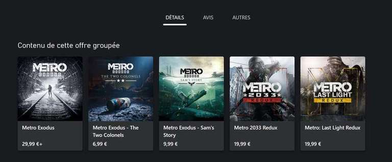 Metro Saga Bundle - 3 Jeux inclus: 2033 Redux + Last Light Redux + Exodus Gold sur Xbox One & Series XIS (Dématérialisé - Store Argentine)