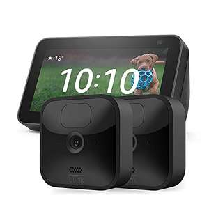 [Prime] Lot de 2 Caméras de surveillance HD sans fil Blink Outdoor + Assitant vocal Echo Show 5 (2e génération, modèle 2021)