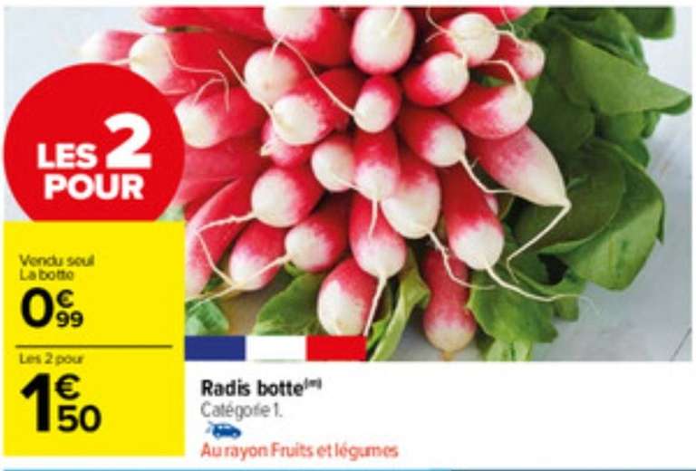 Lot de 2 bottes de radis roses - catégorie 1, origine France