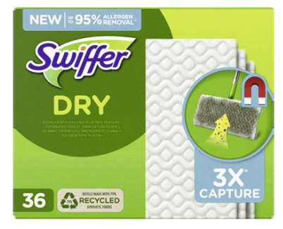Paquet de lingettes Swiffer x36 - Différentes variétés (via 5,15€ sur carte fidélité et BDR 3€)