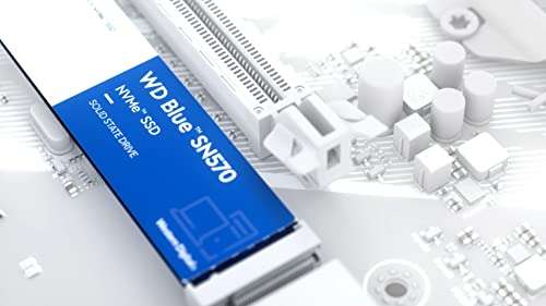 SSD Interne M.2 NVMe Gen3 NVMe Western Digital WD Blue SN570 - 1 To, TLC 3D, Jusqu'à 3500-3000 Mo/s