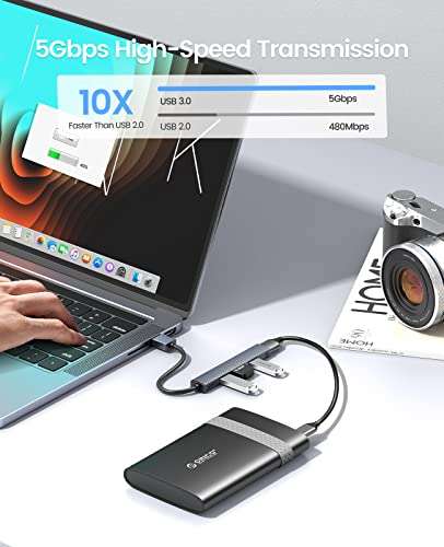 Hub USB 3.0 Orico V3SZ5QQP - 4 Ports (Via coupon - Vendeur tiers)
