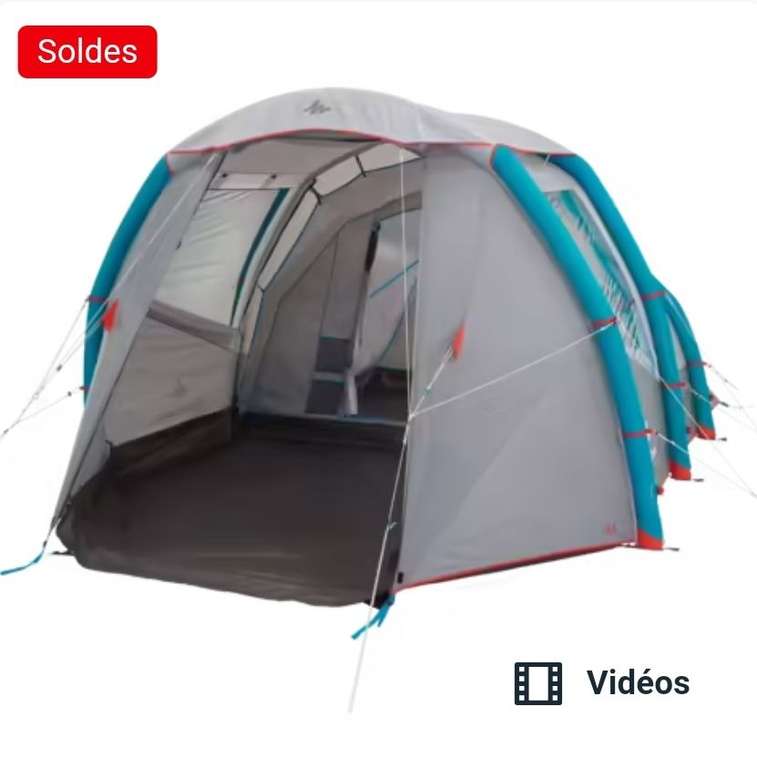 Tente gonflable de camping Quechua Air Seconds 4.1 - 4 Personnes, 1 Chambre
