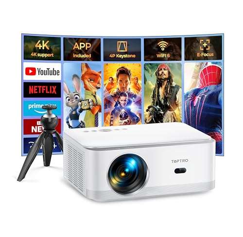 Projecteur 4K Toptro - Full HD, Android TV 1080P, intégré 600 ANSI, WiFi, Bluetooth (Via coupon - Vendeur tiers)