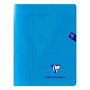 Lot de 5 cahiers Clairefontaine Mimesys Bleu 323741C - 17 x 22 cm, 96 pages Grands Carreaux, papier blanc 90 g