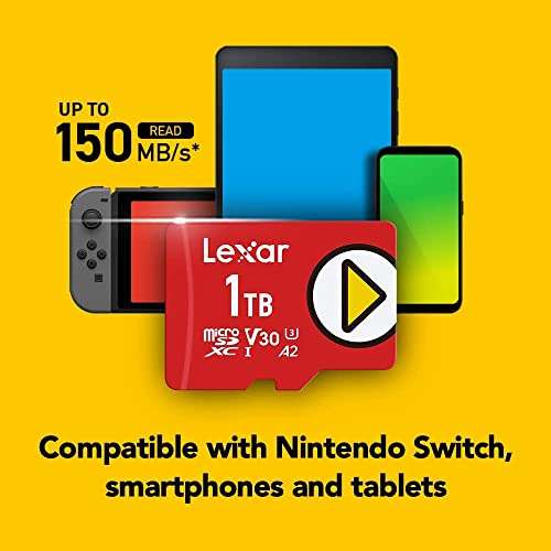Carte mémoire microSDXC Lexar Play - 1 To (LMSPLAY001T-BNNAG)
