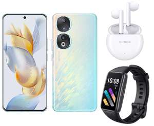 Smartphone 6.7" Honor 90 5G (AMOLED QHD 120 Hz, Snapdragon 7 Gen 1, RAM 12 Go, 512 Go, 200 MP) + Ecouteurs Earbuds X5 + Bracelet Band 7
